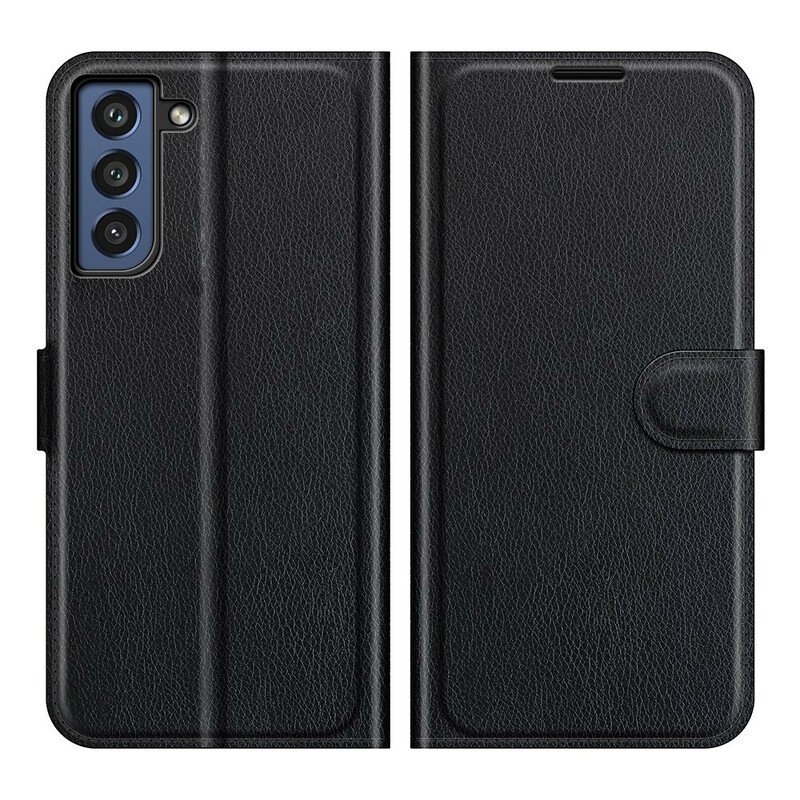 Housse Samsung Galaxy S21 FE Simili Cuir Litchi Classique Housse Samsung Galaxy S21 FE Simili Cuir Litchi Classique