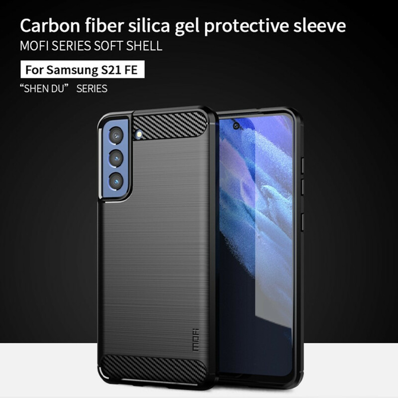 Coque Samsung Galaxy S21 FE Fibre Carbone Brossée MOFI