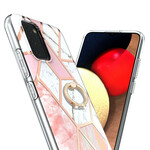 Coque Samsung Galaxy A02s Marbre Géométrique avec Anneau-Support Coque Samsung Galaxy A02s Marbre Géométrique avec Anneau-Support