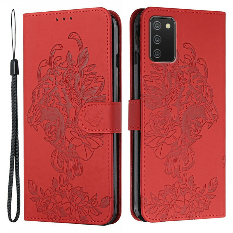Housse Samsung Galaxy A02s Tigre Baroque à Lanière Housse Samsung Galaxy A02s Tigre Baroque à Lanière