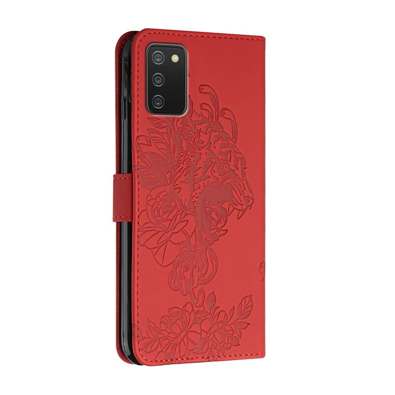 Housse Samsung Galaxy A02s Tigre Baroque à Lanière Housse Samsung Galaxy A02s Tigre Baroque à Lanière