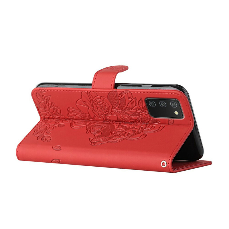 Housse Samsung Galaxy A02s Tigre Baroque à Lanière Housse Samsung Galaxy A02s Tigre Baroque à Lanière