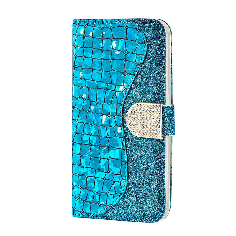 Housse Samsung Galaxy S21 FE Croco Diamants Housse Samsung Galaxy S21 FE Croco Diamants