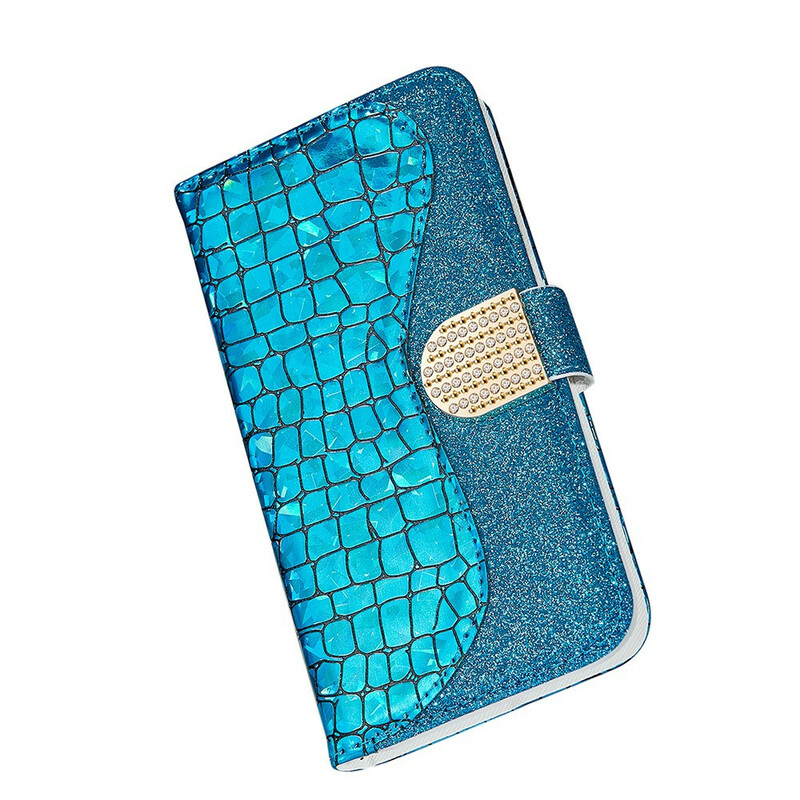 Housse Samsung Galaxy S21 FE Croco Diamants Housse Samsung Galaxy S21 FE Croco Diamants