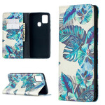 Flip Cover Samsung Galaxy A21s Feuilles Flip Cover Samsung Galaxy A21s Feuilles