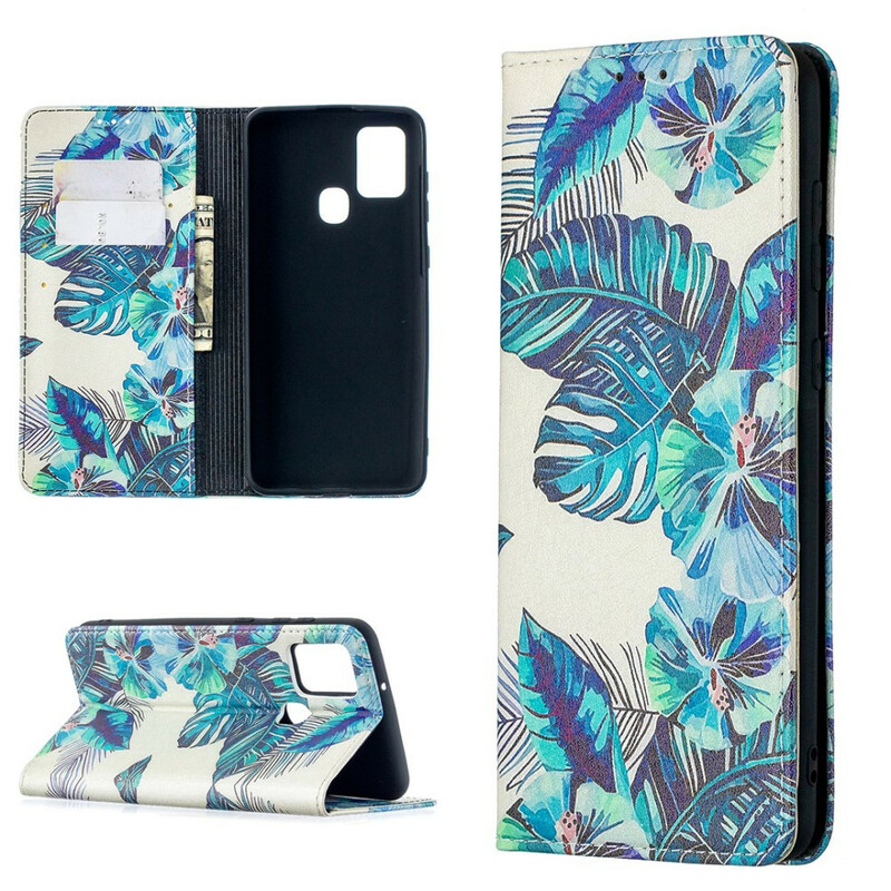 Flip Cover Samsung Galaxy A21s Feuilles Flip Cover Samsung Galaxy A21s Feuilles