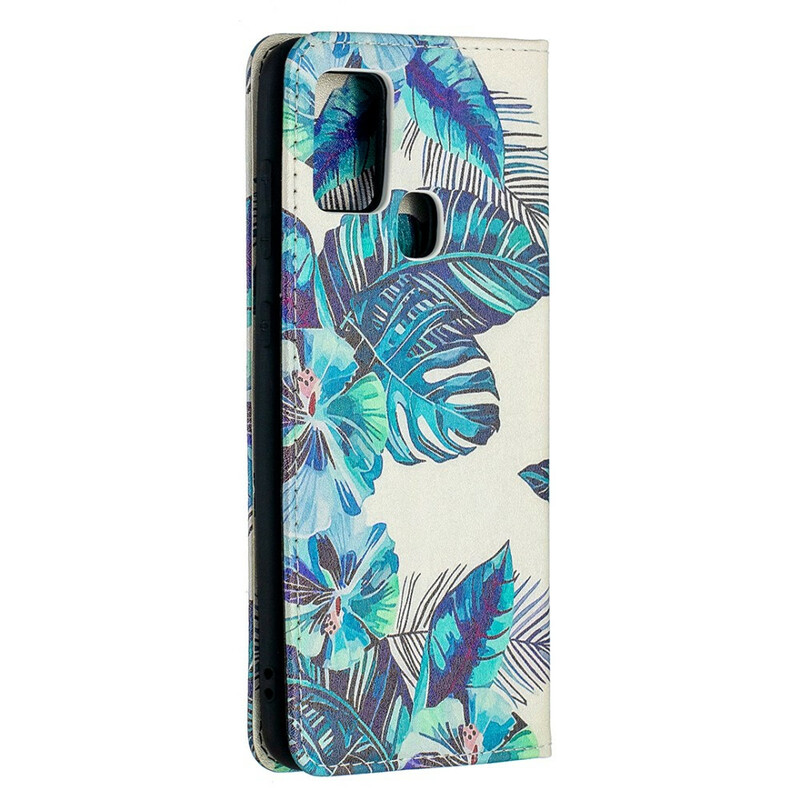 Flip Cover Samsung Galaxy A21s Feuilles Flip Cover Samsung Galaxy A21s Feuilles