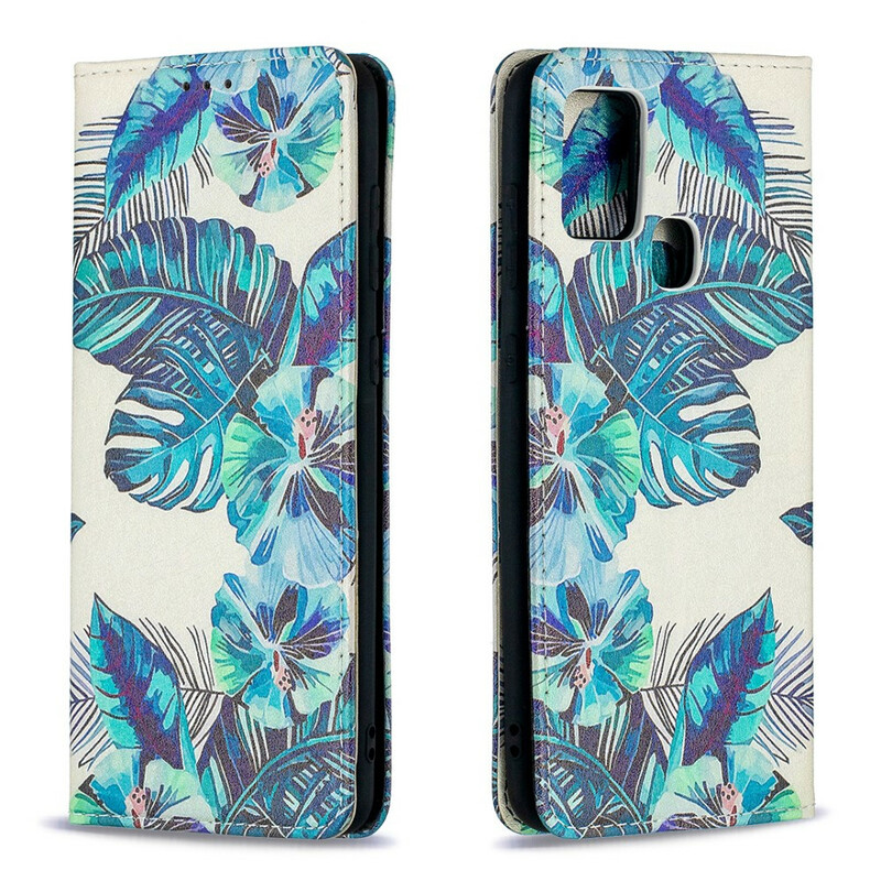 Flip Cover Samsung Galaxy A21s Feuilles Flip Cover Samsung Galaxy A21s Feuilles