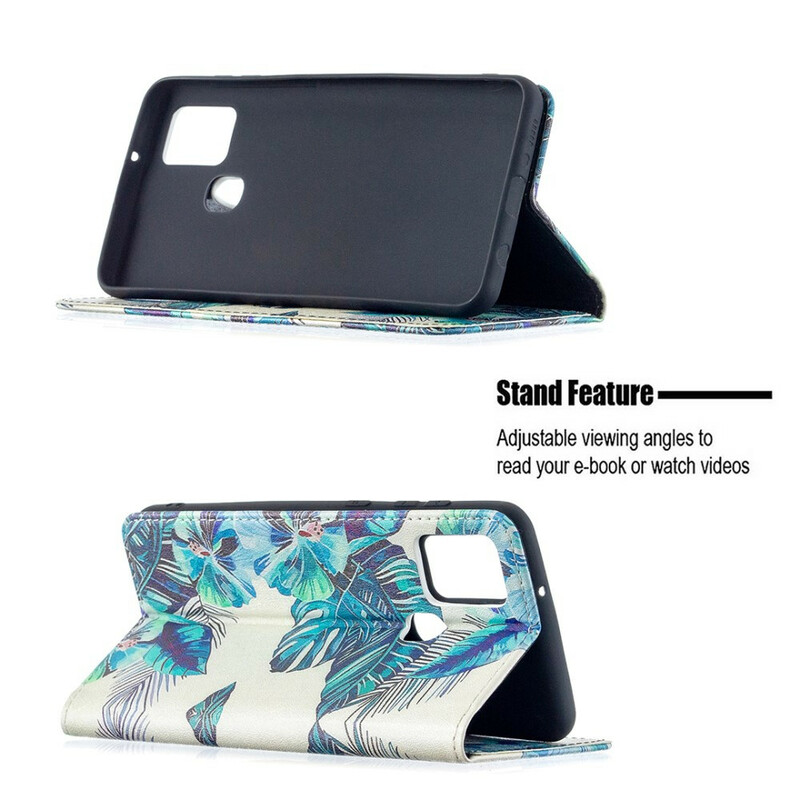 Flip Cover Samsung Galaxy A21s Feuilles Flip Cover Samsung Galaxy A21s Feuilles