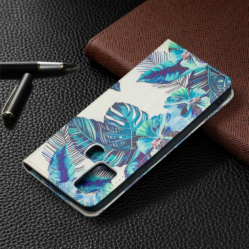 Flip Cover Samsung Galaxy A21s Feuilles Flip Cover Samsung Galaxy A21s Feuilles