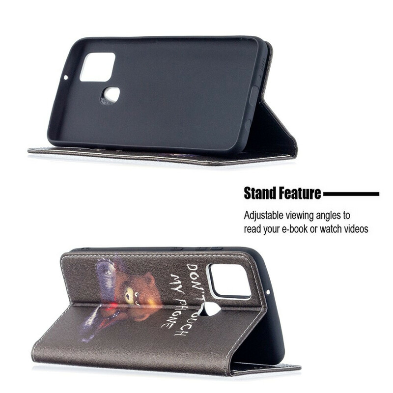 Flip Cover Samsung Galaxy A21s Ours Dangereux Flip Cover Samsung Galaxy A21s Ours Dangereux
