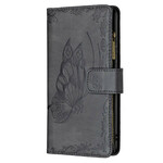 Housse Samsung Galaxy S21 FE Papillon Baroque Poche Zippée Housse Samsung Galaxy S21 FE Papillon Baroque Poche Zippée