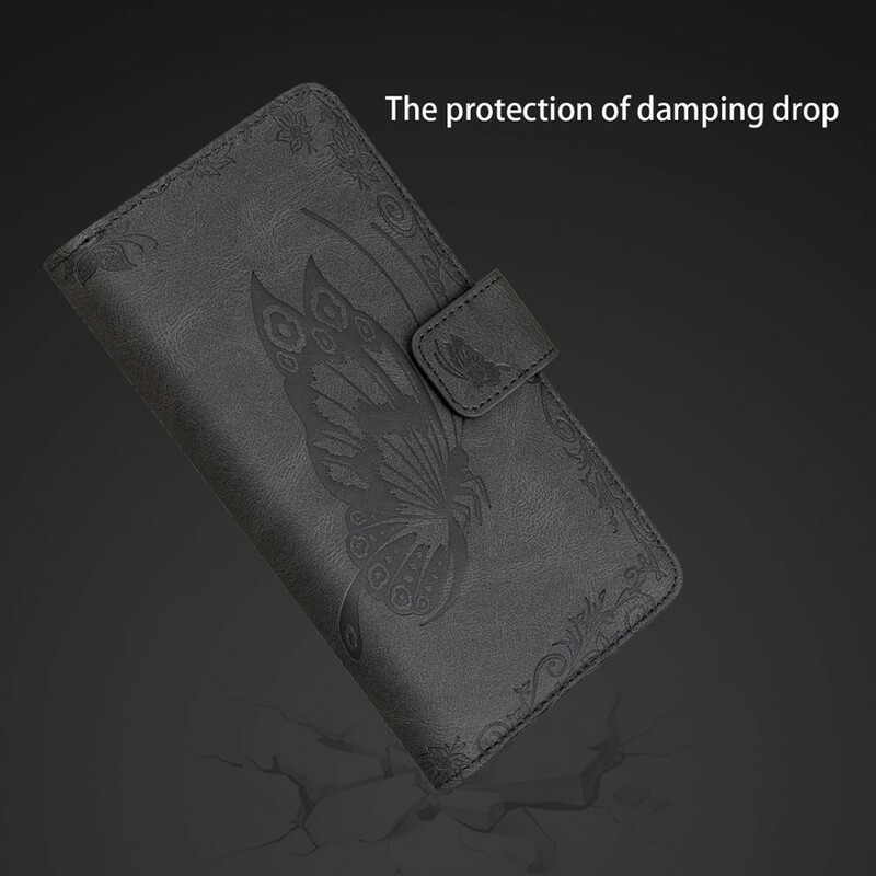 Housse Samsung Galaxy S21 FE Papillon Baroque Poche Zippée Housse Samsung Galaxy S21 FE Papillon Baroque Poche Zippée