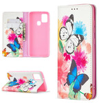 Flip Cover Samsung Galaxy A21s Papillons Colorés Flip Cover Samsung Galaxy A21s Papillons Colorés