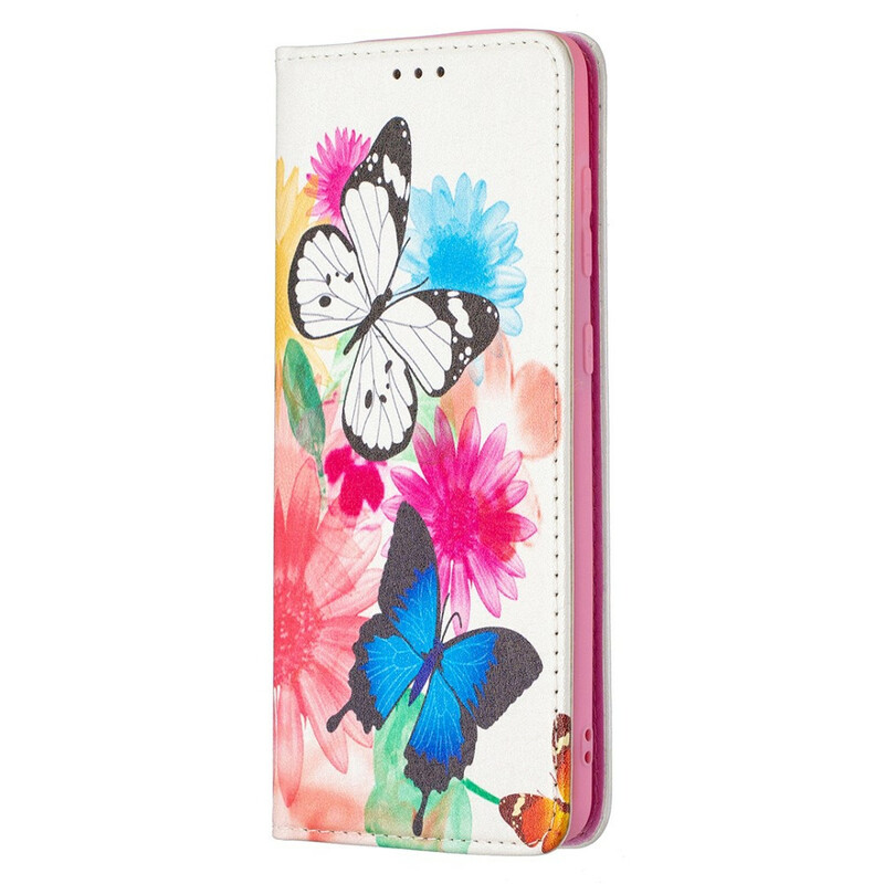 Flip Cover Samsung Galaxy A21s Papillons Colorés Flip Cover Samsung Galaxy A21s Papillons Colorés