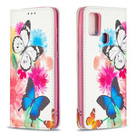 Flip Cover Samsung Galaxy A21s Papillons Colorés Flip Cover Samsung Galaxy A21s Papillons Colorés