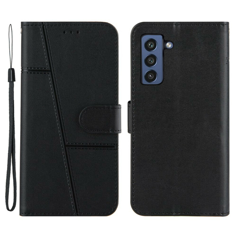 Housse Samsung Galaxy S21 FE Effet Cuir Géo à Lanière Housse Samsung Galaxy S21 FE Effet Cuir Géo à Lanière