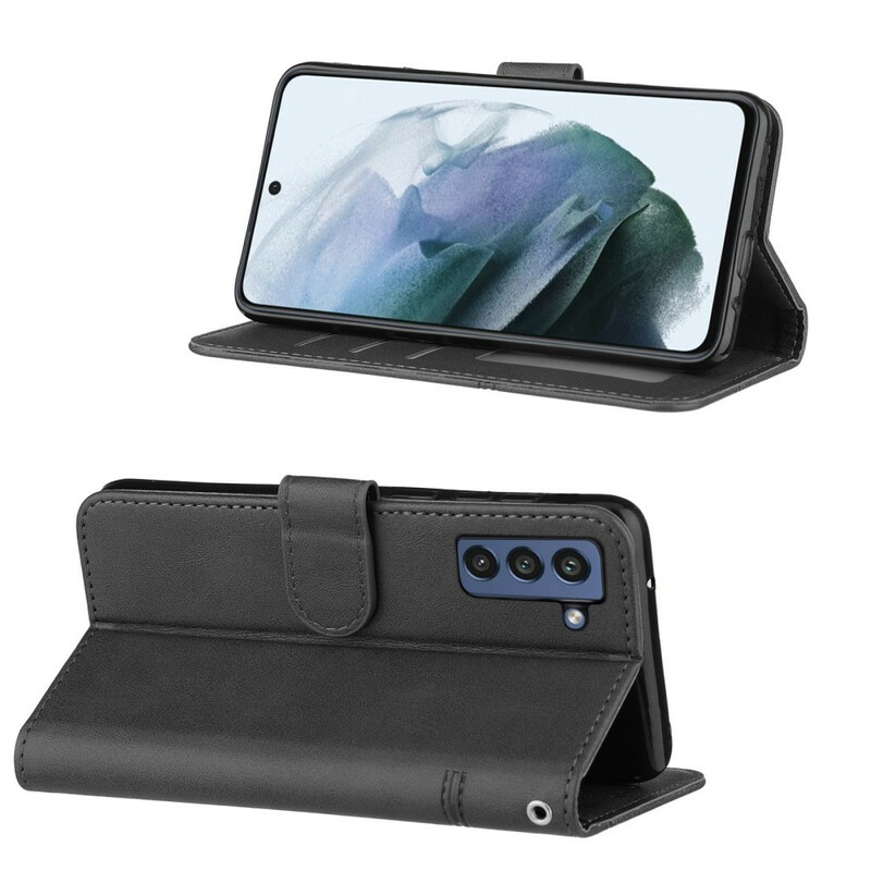 Housse Samsung Galaxy S21 FE Effet Cuir Géo à Lanière Housse Samsung Galaxy S21 FE Effet Cuir Géo à Lanière