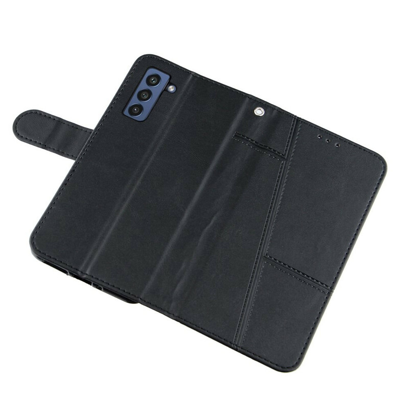 Housse Samsung Galaxy S21 FE Effet Cuir Géo à Lanière Housse Samsung Galaxy S21 FE Effet Cuir Géo à Lanière