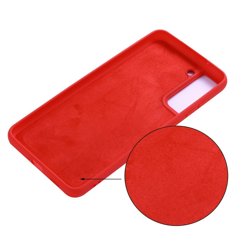 Coque Samsung Galaxy S21 FE Silicone Liquide avec Lanière