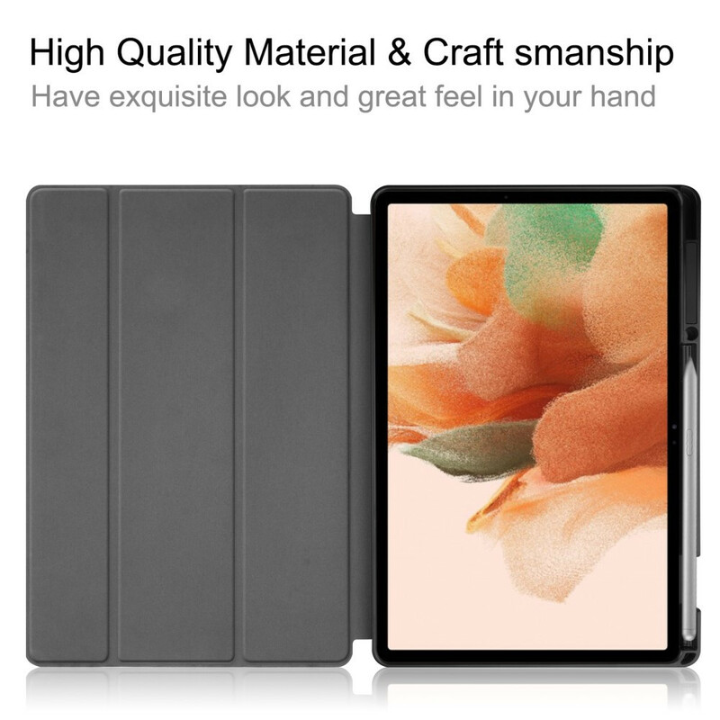 Smart Case Samsung Galaxy Tab S7 FE Tri Fold Porte-Stylet Smart Case Samsung Galaxy Tab S7 FE Tri Fold Porte-Stylet
