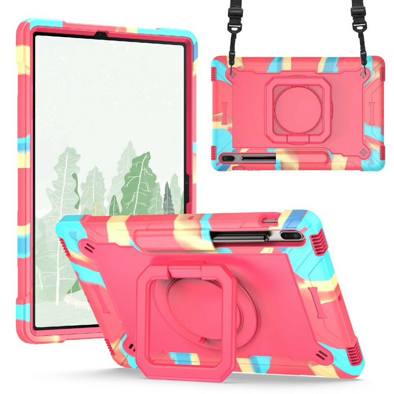Coque Samsung Galaxy Tab S7 Plus / S7 FE Support et Bandoulière Color