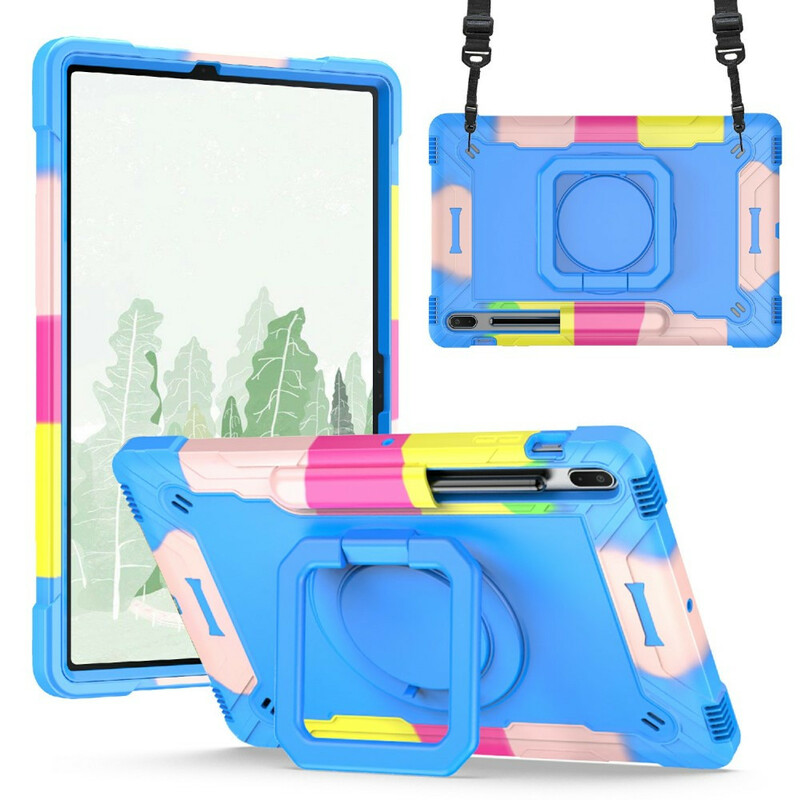 Coque Samsung Galaxy Tab S7 Plus / S7 FE Support et Bandoulière Color Coque Samsung Galaxy Tab S7 Plus / S7 FE Support et Bandoulière Color