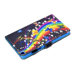 Housse Samsung Galaxy Tab A7 Lite Papillons Arc-en-Ciel