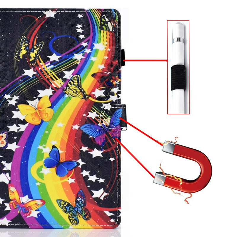 Housse Samsung Galaxy Tab A7 Lite Papillons Arc-en-Ciel Housse Samsung Galaxy Tab A7 Lite Papillons Arc-en-Ciel