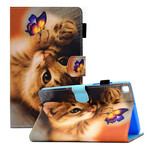 Housse Samsung Galaxy Tab A7 Lite Mon Chaton et Papillon Housse Samsung Galaxy Tab A7 Lite Mon Chaton et Papillon