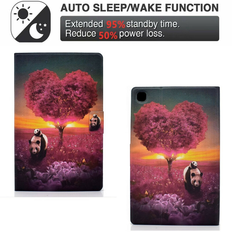 Housse Samsung Galaxy Tab A7 Lite Panda Coeur Housse Samsung Galaxy Tab A7 Lite Panda Coeur