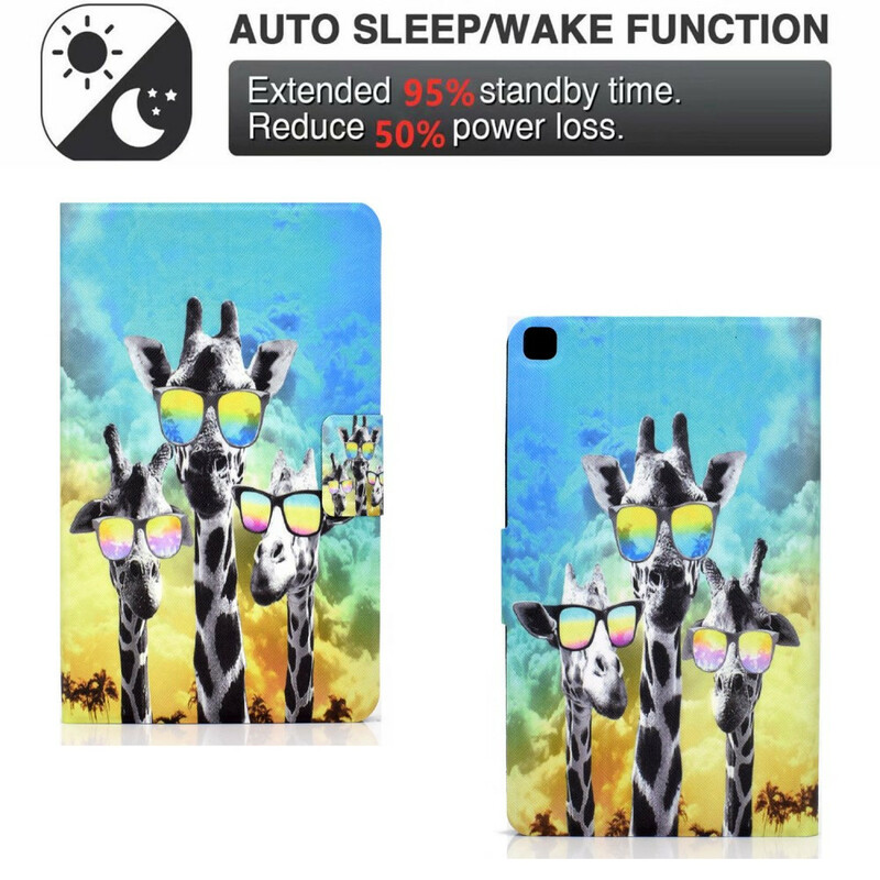 Housse Samsung Galaxy Tab A7 Lite Funky Girafes Housse Samsung Galaxy Tab A7 Lite Funky Girafes