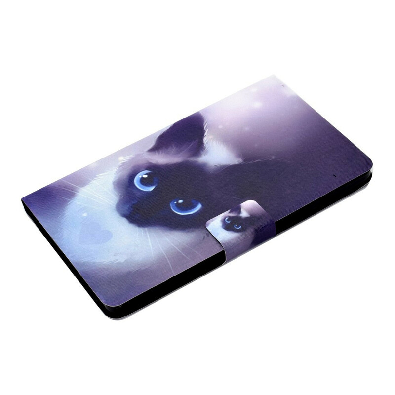 Housse Samsung Galaxy Tab A7 Lite Chat Yeux Bleus Housse Samsung Galaxy Tab A7 Lite Chat Yeux Bleus