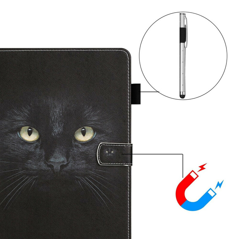 Housse Samsung Galaxy Tab A7 Lite Yeux de Chat Noir Housse Samsung Galaxy Tab A7 Lite Yeux de Chat Noir