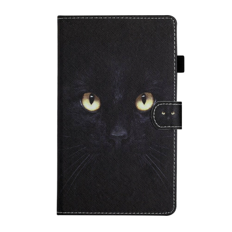 Housse Samsung Galaxy Tab A7 Lite Yeux de Chat Noir