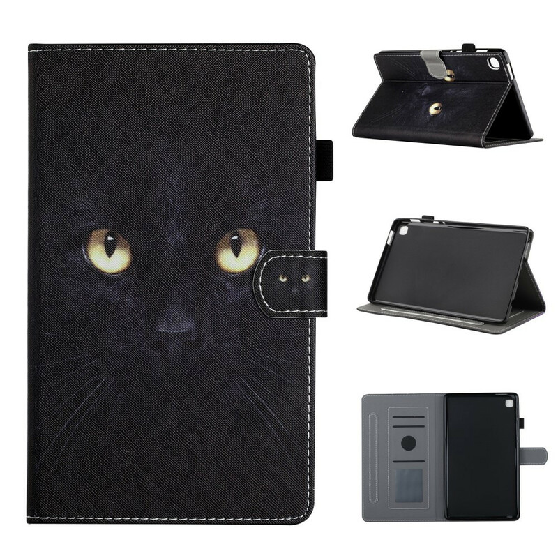 Housse Samsung Galaxy Tab A7 Lite Yeux de Chat Noir Housse Samsung Galaxy Tab A7 Lite Yeux de Chat Noir