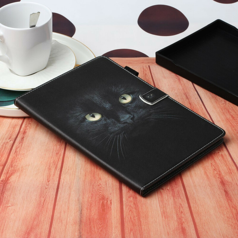 Housse Samsung Galaxy Tab A7 Lite Yeux de Chat Noir