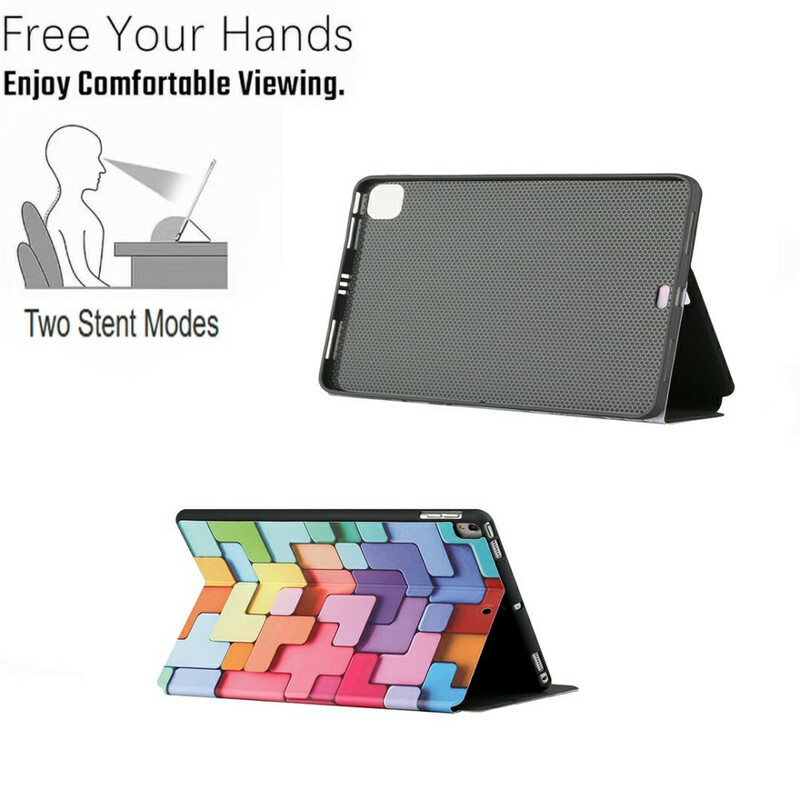 Smart Case Samsung Galaxy Tab A7 Lite Deux Volet Géométrie Colorée