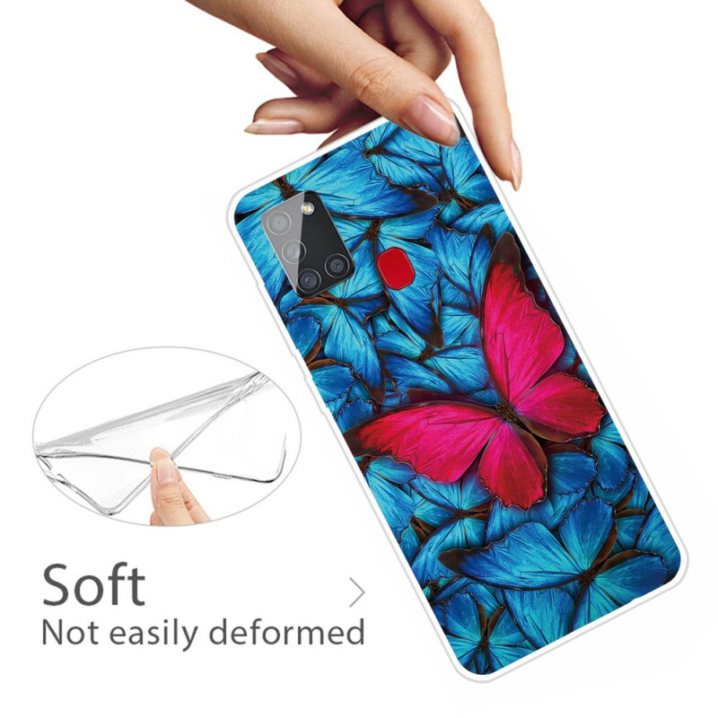 Coque Samsung Galaxy A21s Flexible Papillons