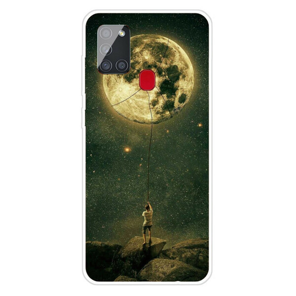 Coque Samsung Galaxy A21s Flexible Homme à la Lune