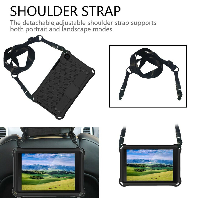 Coque Samsung Galaxy Tab A7 Lite / Tab A8 (2019) EVA Sangle-Support et Bandoulière Coque Samsung Galaxy Tab A7 Lite / Tab A8 (2019) EVA Sangle-Support et Bandoulière