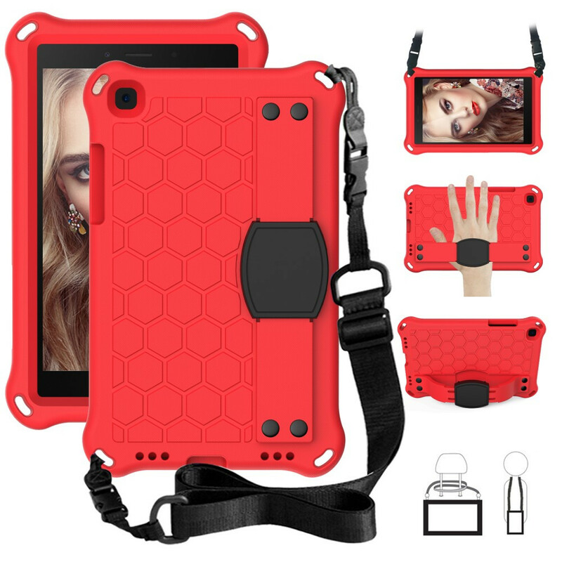 Coque Samsung Galaxy Tab A7 Lite / Tab A8 (2019) EVA Sangle-Support et Bandoulière Coque Samsung Galaxy Tab A7 Lite / Tab A8 (2019) EVA Sangle-Support et Bandoulière