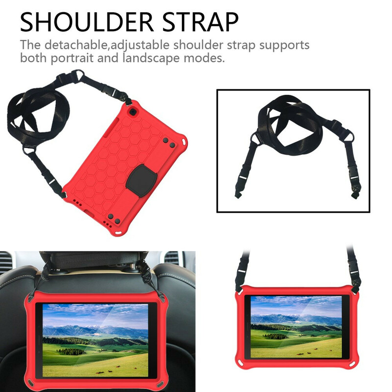 Coque Samsung Galaxy Tab A7 Lite / Tab A8 (2019) EVA Sangle-Support et Bandoulière Coque Samsung Galaxy Tab A7 Lite / Tab A8 (2019) EVA Sangle-Support et Bandoulière