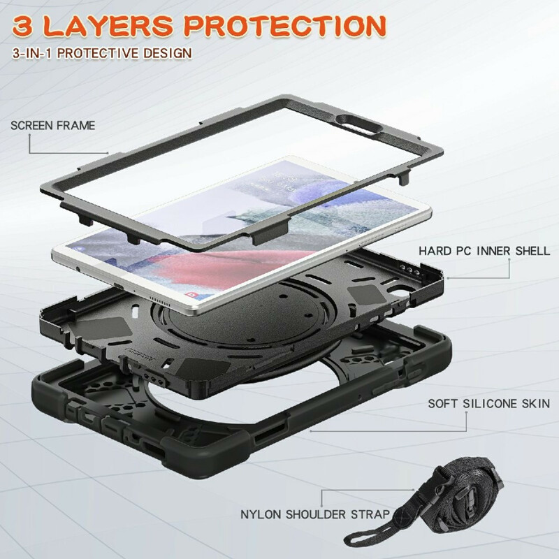 Coque Samsung Galaxy Tab A7 Lite Multi-Fonctionnelle avec Bandoulière Coque Samsung Galaxy Tab A7 Lite Multi-Fonctionnelle avec Bandoulière