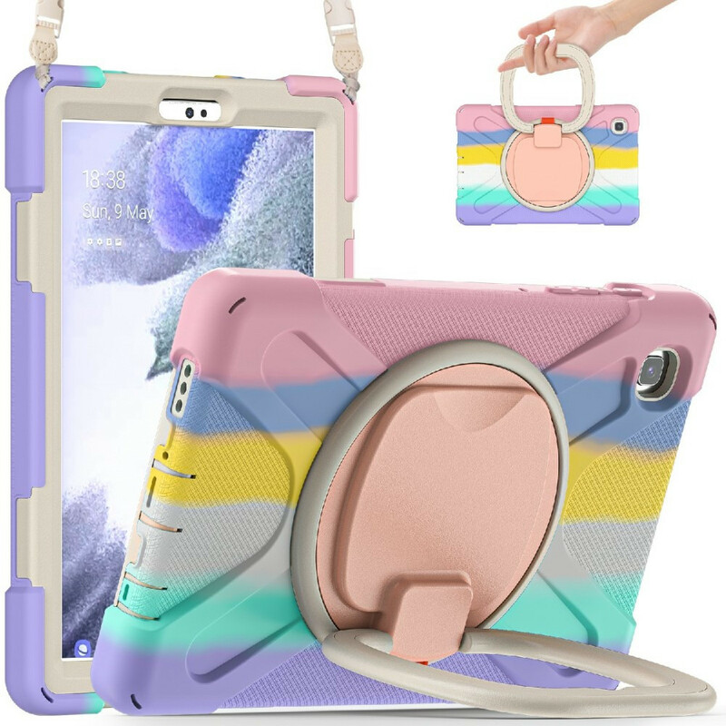 Coque Samsung Galaxy Tab A7 Lite Multi-Fonctionnelle Bandoulière Color