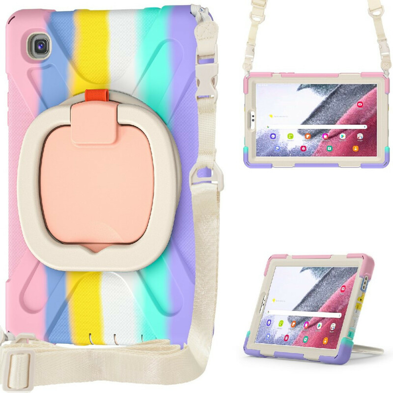 Coque Samsung Galaxy Tab A7 Lite Multi-Fonctionnelle Bandoulière Color