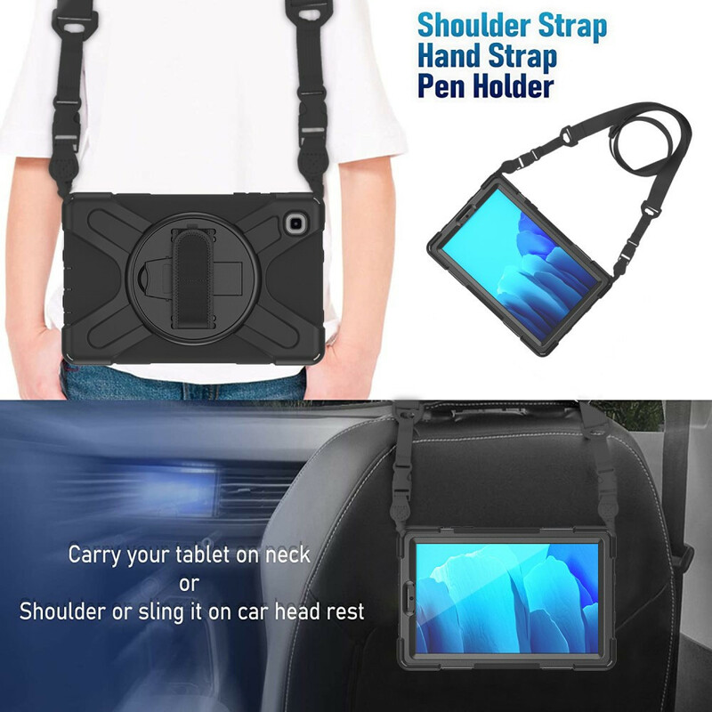 Coque Samsung Galaxy Tab A7 Lite Multi-fonctions avec Bandoulière Coque Samsung Galaxy Tab A7 Lite Multi-fonctions avec Bandoulière