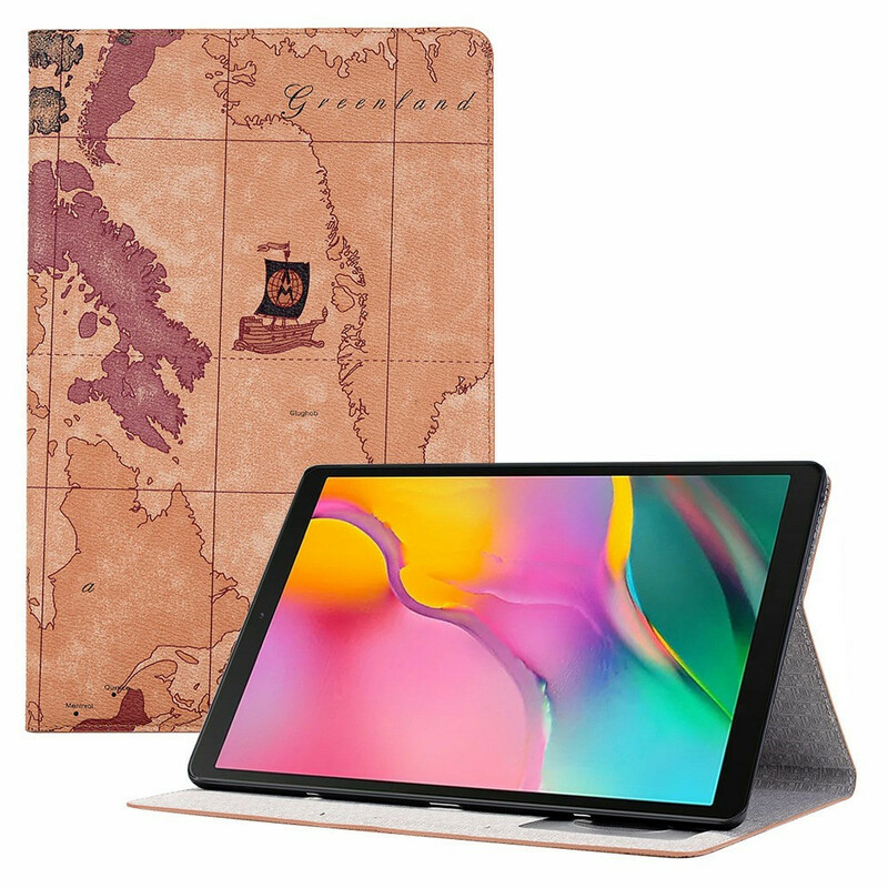 Étui Samsung Galaxy Tab A7 Lite Carte Vintage Étui Samsung Galaxy Tab A7 Lite Carte Vintage