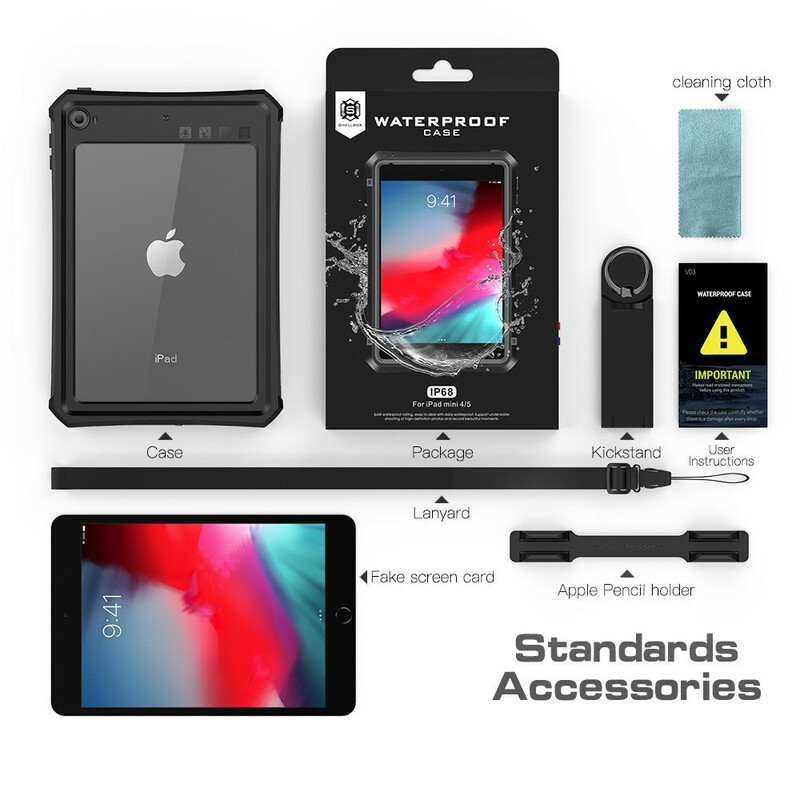 Coque iPad Mini 4 / 3 / 2 / 1 Waterproof Avec Support et lanière Coque iPad Mini 4 / 3 / 2 / 1 Waterproof Avec Support et lanière