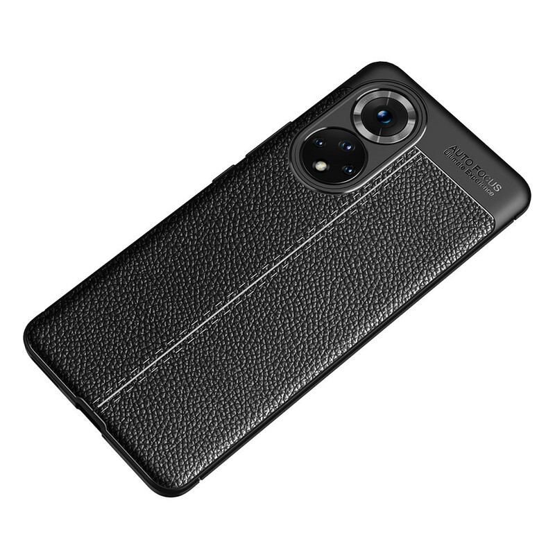 Coque Honor 50 Effet Cuir Litchi Double Line Coque Honor 50 Effet Cuir Litchi Double Line